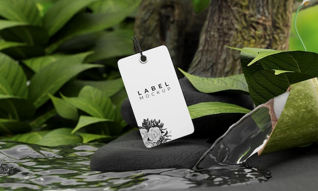 Label price tag mockup with nature concept