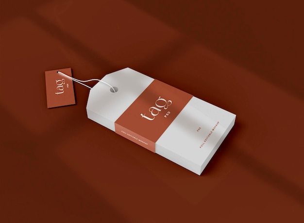 Label Tag Mockup with Shadow. Sale concept