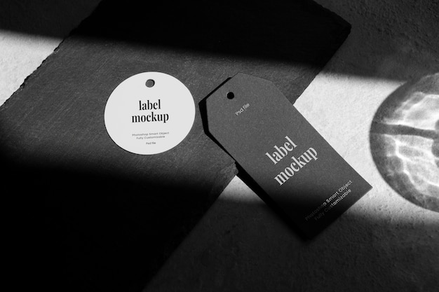 Label with big shadow mockup