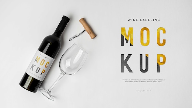 PSD labeling wine mockup design