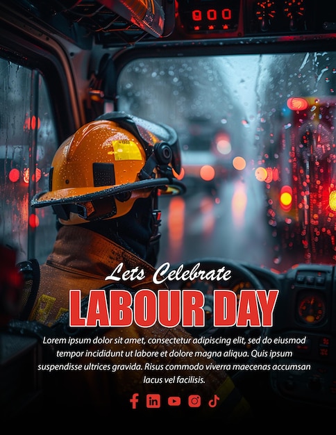 Labor Day Bash Editable Invitation Design for Celebrating Workers