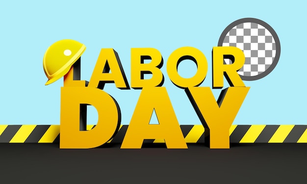 Labor Day Illustration_Labor Day Template_3D Rendering Labor Day_Hard Hats