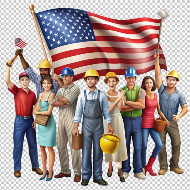 PSD labor day illustration