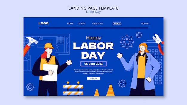 Labor day landing page template design