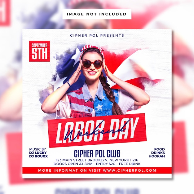 Labor day weekend flyer template