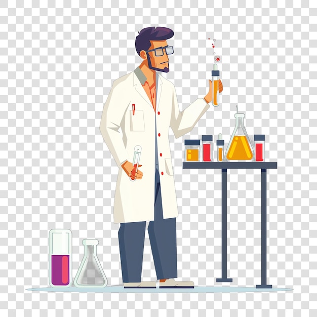 PSD laboratory worker illustration job isolated on transparent background