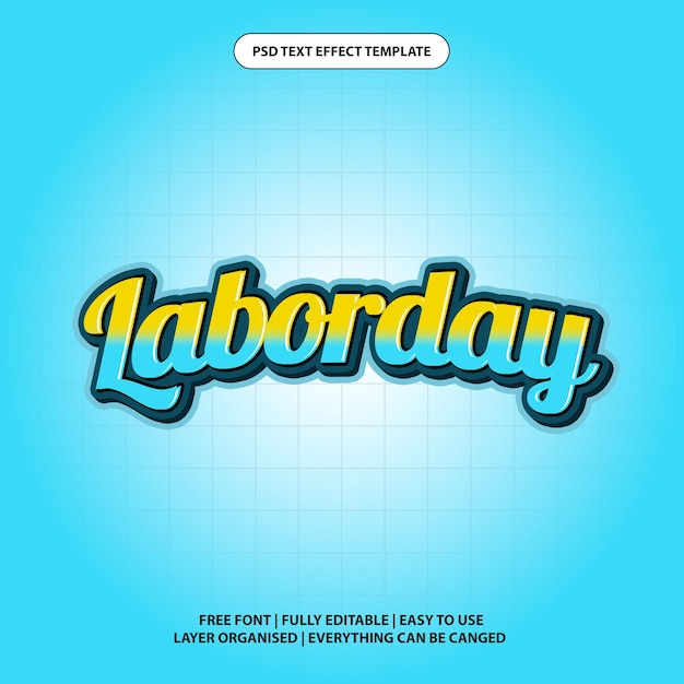 Laborday Text Effect Photoshop