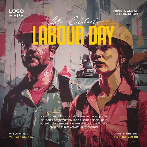 Labour Day 1st May social media post template