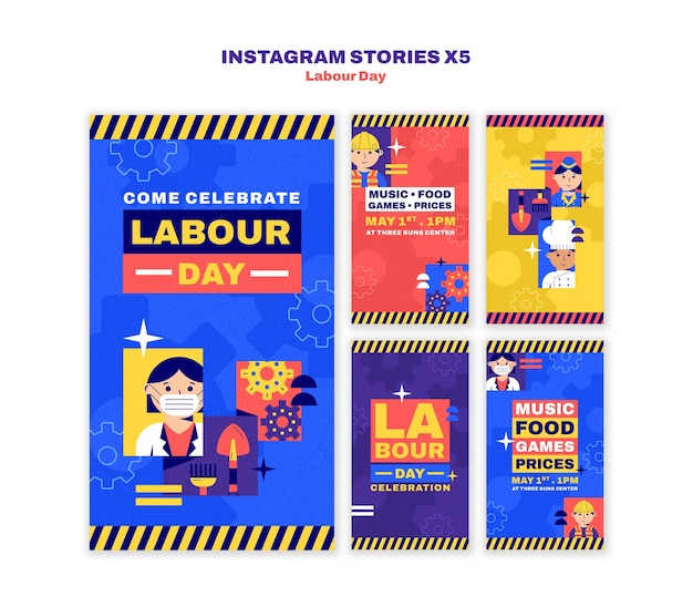 PSD labour day celebration  instagram stories