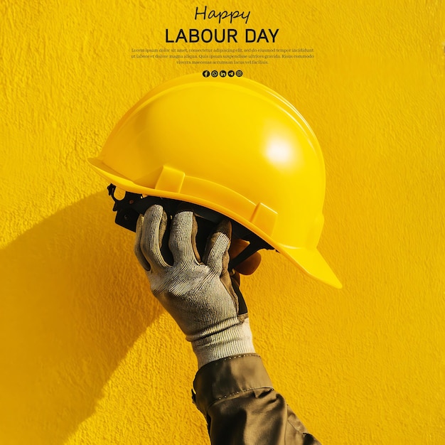 Labour Day concept with yollow helmat