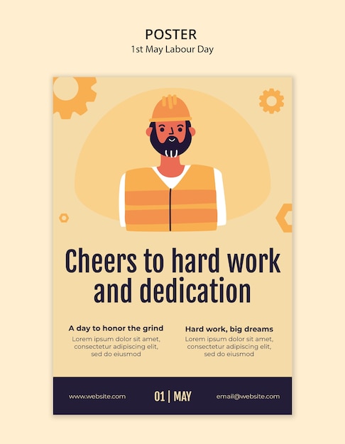 PSD labour day template design