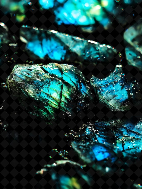 PSD labradorite dust auroras with blue green glowing dust aurora magic neon color on dark background