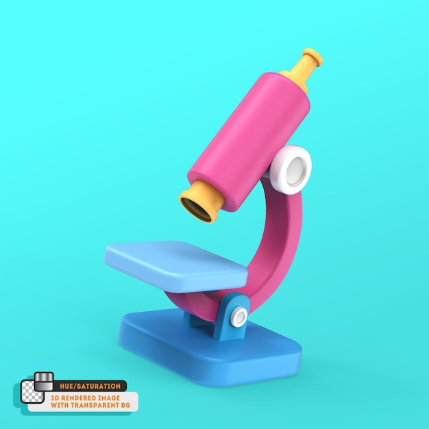 Labrotary microscope isolated 3d icon