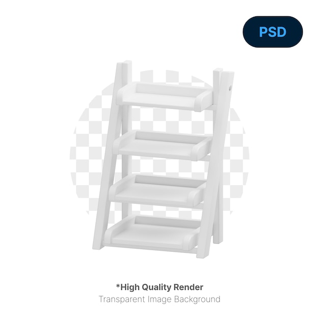 Ladder Shelf 3D Icon Premium Psd