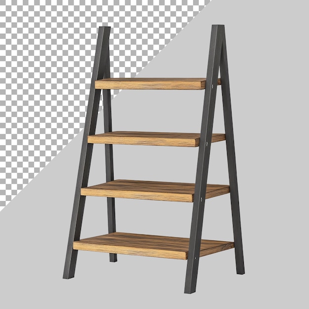 Ladder shelf on Transparent background