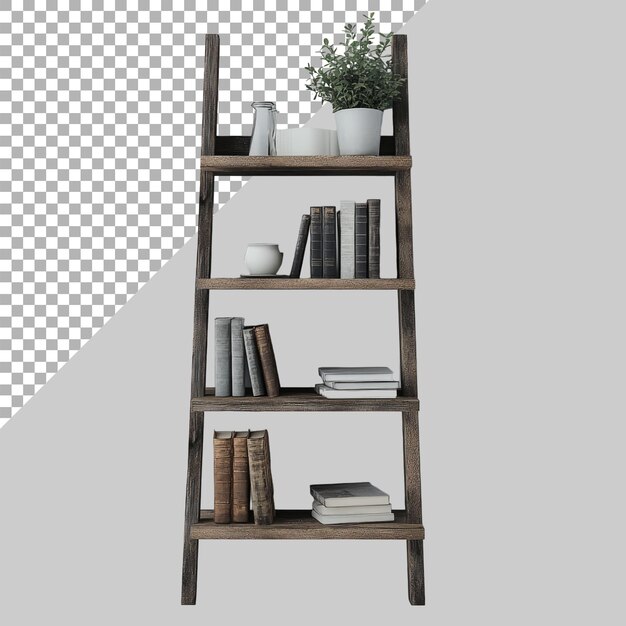 Ladder shelf on Transparent background