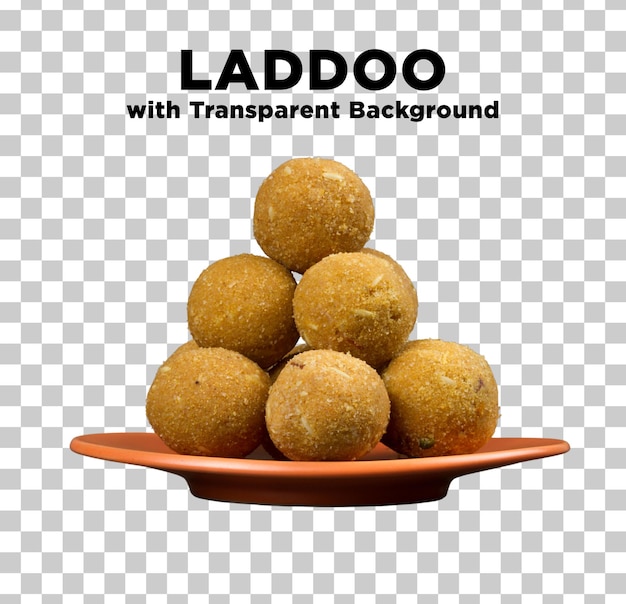 Laddooo Sweet Dish Photo with Transparent Background PSD