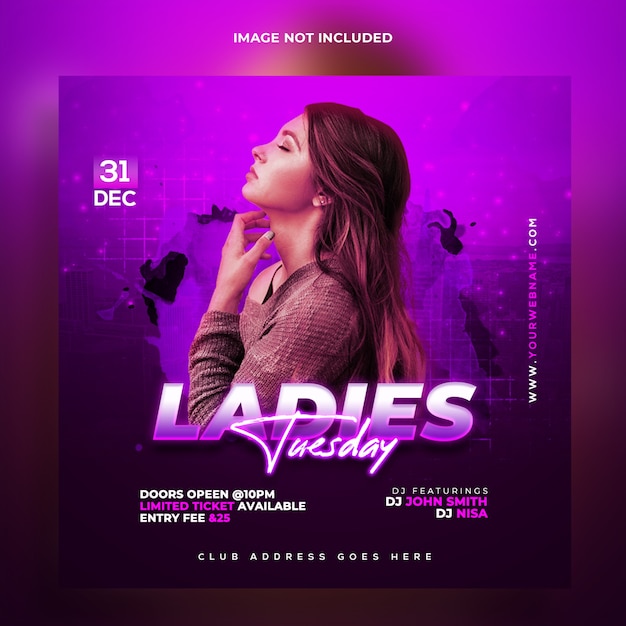 Ladies night party web banner template