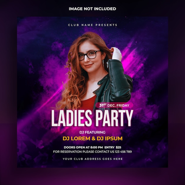 Ladies party social banner template 