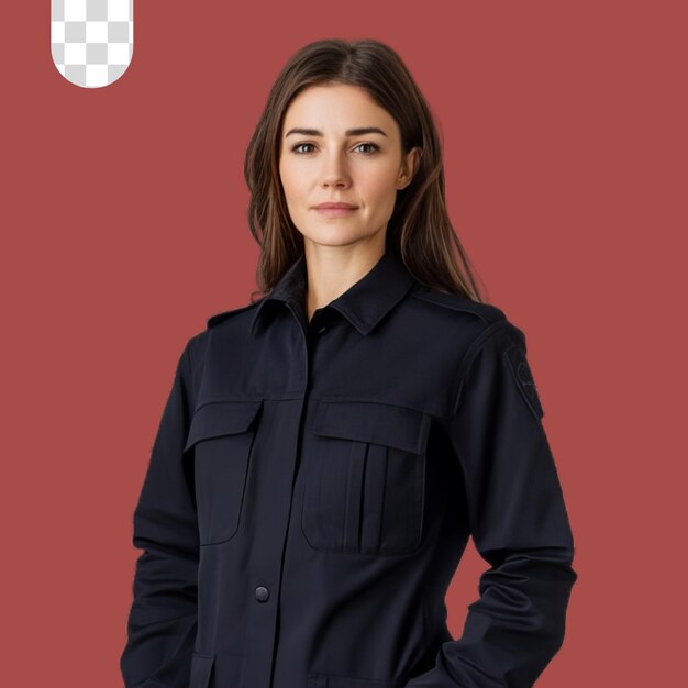 PSD lady police isolated with transparent background