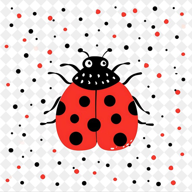 PSD a ladybug with black dots on a white background