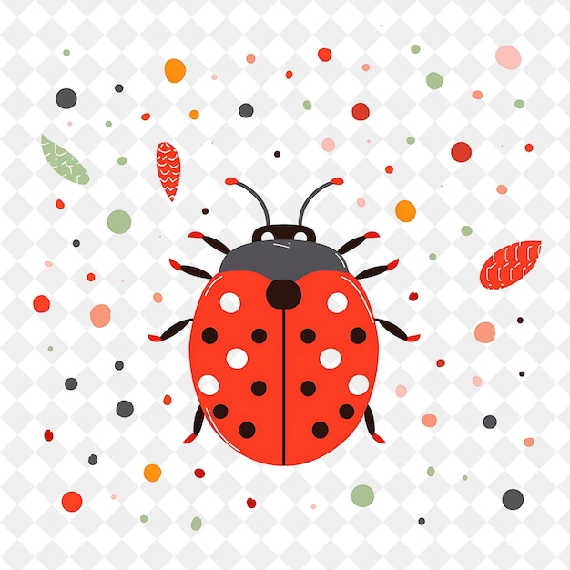 a ladybug with colorful dots and dots on it