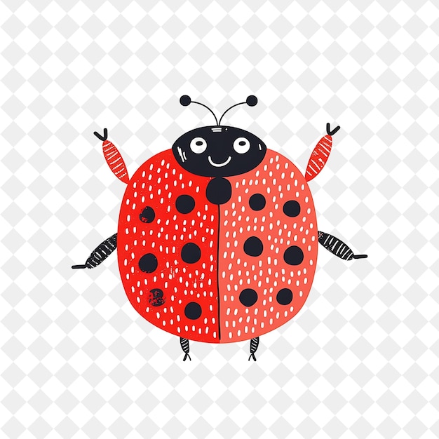 a ladybug with polka dots on its back