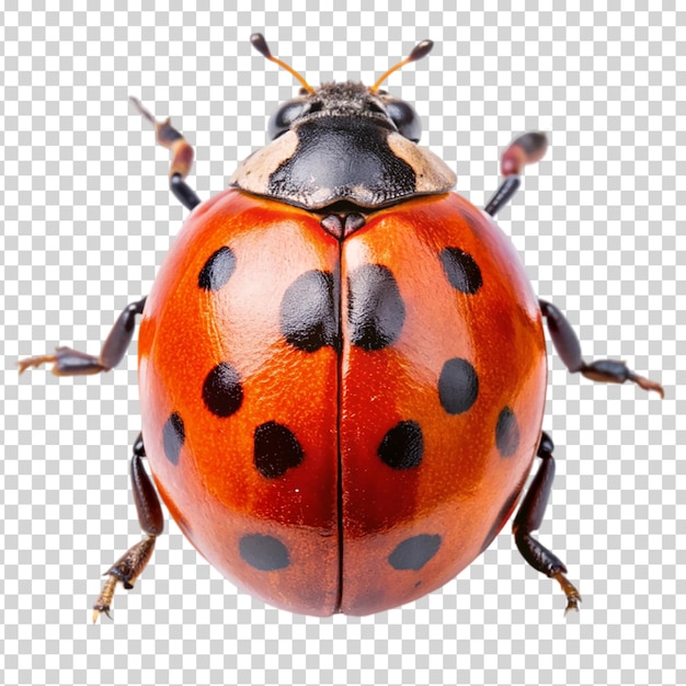 PSD a ladybug with a white spot on transparent background