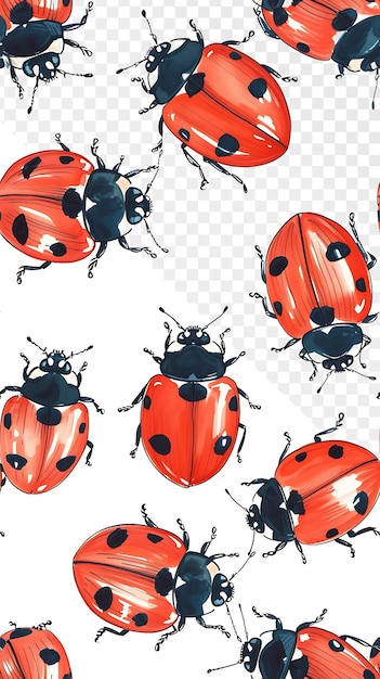 PSD ladybugs are on a white background