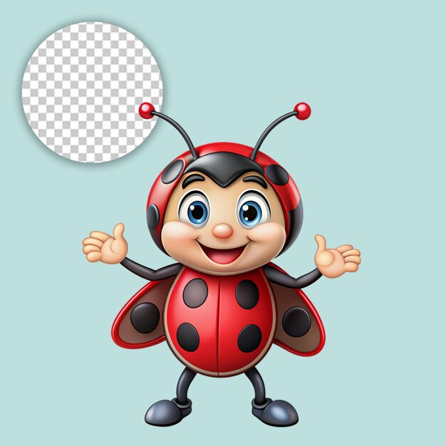 Ladybugs insect flat illustration on transparent background