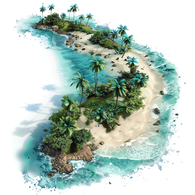 PSD lakshadweep islands indian illustration realistic