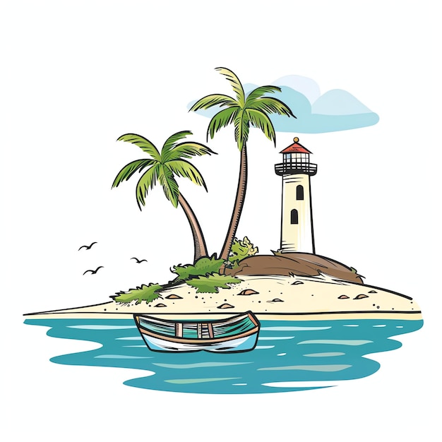 PSD lakshadweep islands indian illustration