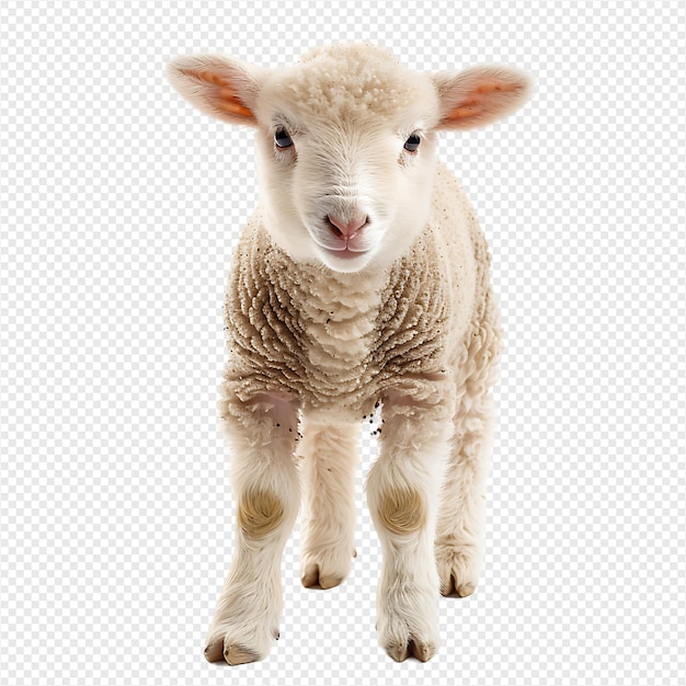 PSD lamb front view isolated on isolated transparent background