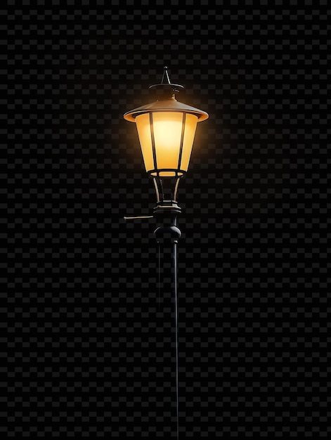 PSD a lamp on a dark background with a pattern of squares