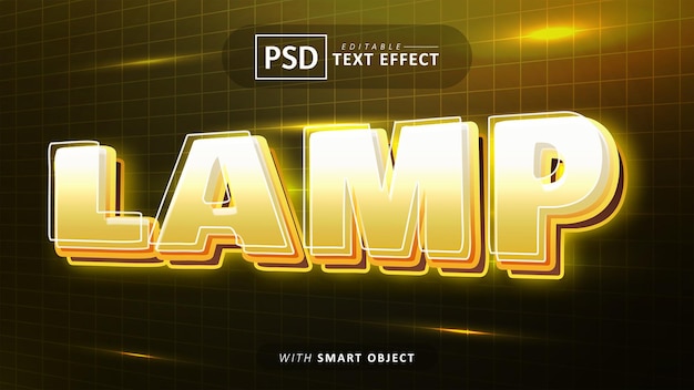 Lamp neon text effect editable