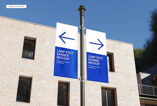 Lamp post banner mockup