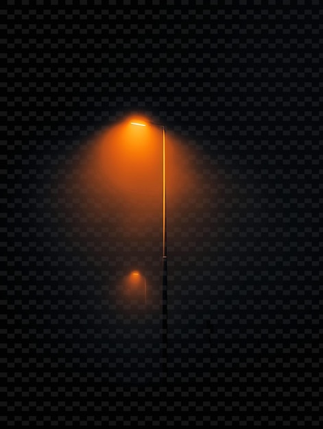 PSD a lamp post on a dark background with a street lamp