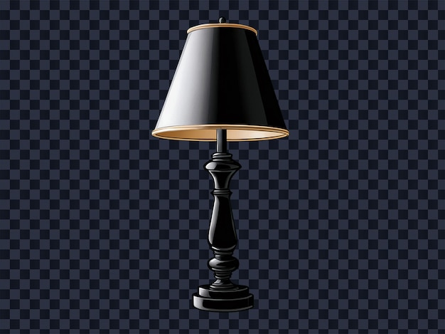 PSD a lamp with a gold base and a black shade