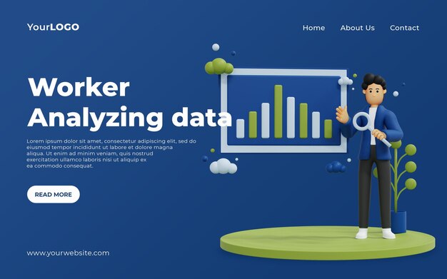 PSD landing page analyzing big data home page uiux premium psd