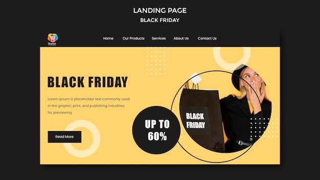 PSD landing page black friday template