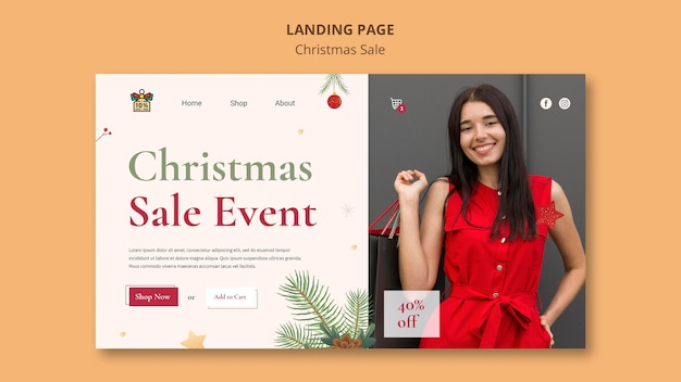 Landing page for christmas sale