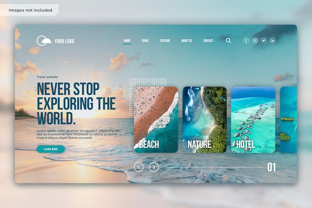 Landing page design layout for travel website