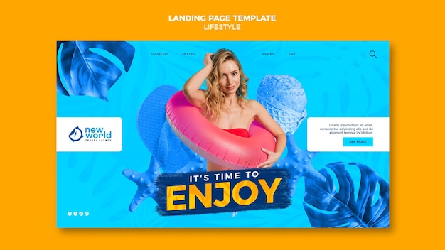 Landing page for summer beach vacation