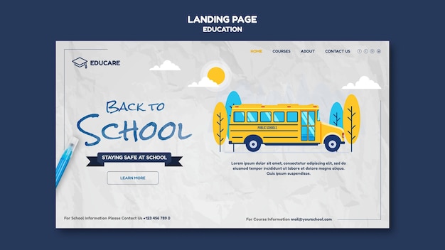 PSD landing page template for back to school