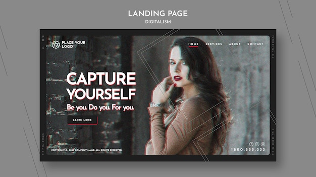 Landing page template for capture yourself theme