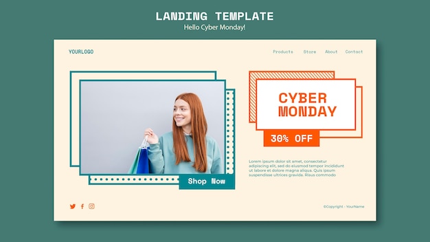 Landing page template for cyber monday clearance