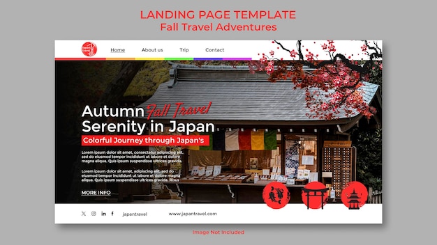 Landing page template Fall Travel Adventures japan treditional