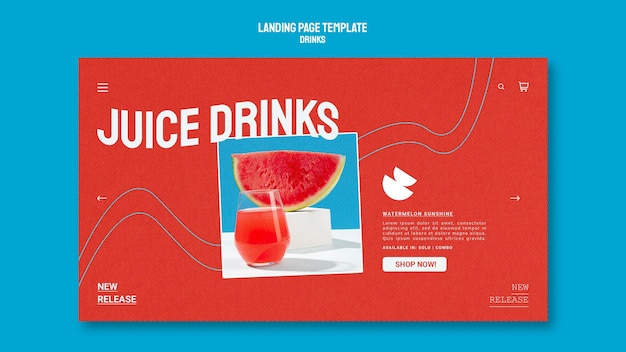 Landing page template for healthy fruit juice