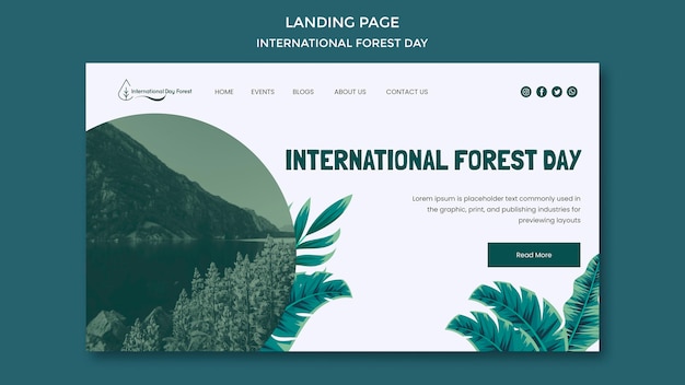 Landing page template for internation forest day celebration