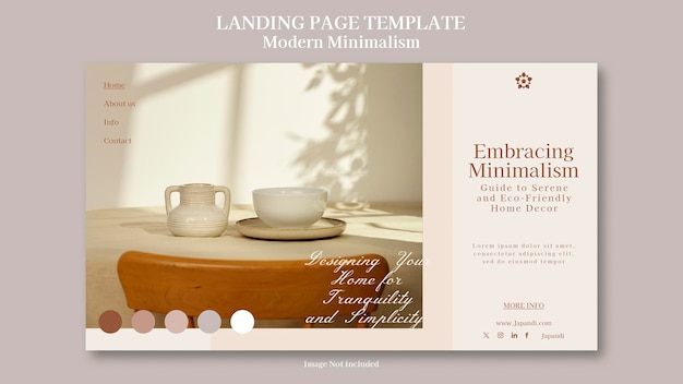 Landing page template Modern Minimalism earth tone feminism design